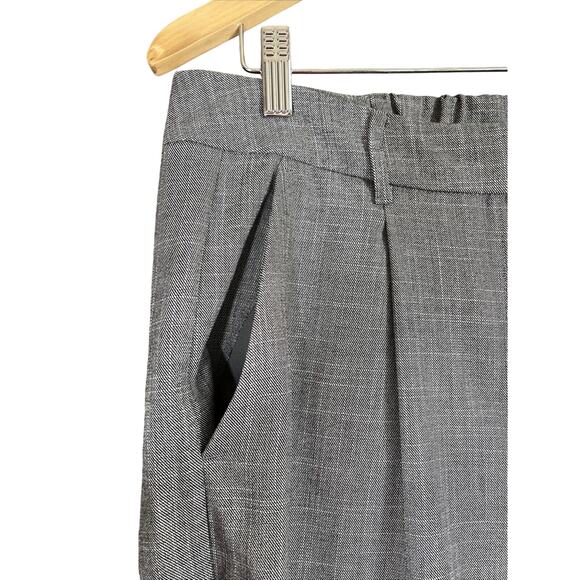 OLD NAVY Trousers Large High Waisted Taylor Wide Leg Grey Plaid Full Length Pant - Picture 3 of 11